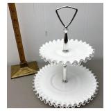 Fenton Silvercrest two tiered serving tray