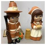 Handpainted ceramic pilgrims