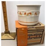 Longaberger pottery candy corn 1 pint crock