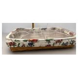 Longaberger serving basket with 2 protectors &