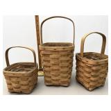 Lot of three Longaberger  peg baskets