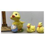 Handpainted ceramic chick and ducks