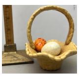 Handpainted ceramic Easter basket with eggs