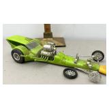 Vintage built green dragster model