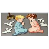 Praying girl and boy cut outs
