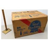 Vintage paps blue ribbon beer case with empty