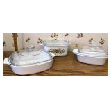 3 Corningware covered casserole