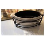 Tastefully simple oval dip crock