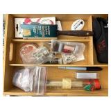 Wood tray of miscellaneous