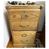 Two drawer wooden cabinet