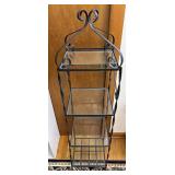 Rod iron stand with glass shelves