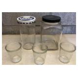 Miscellaneous glass jars