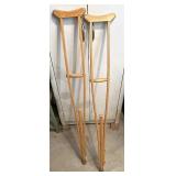 Wooden crutches