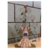 Angel and Christmas tree holiday card holder