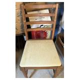 Wooden chair with padded seat