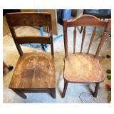 Miscellaneous wooden chair one has damage