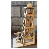 Wooden oil derrick