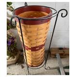 Wrought iron stand with basket