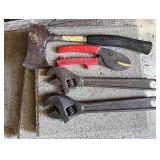 Crescent wrenches hatchet and more