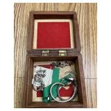 Trinket box with costume jewelry