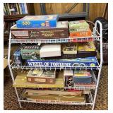 Rack with vintage games