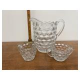 Fostoria pitcher cream and sugar