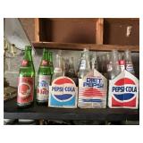 Vintage glass pop bottles