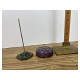 Pottery flower frog and letter holder
