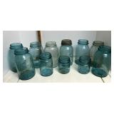 Blue canning jars