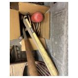 Wooden baseball bats wiffle bat and racquet