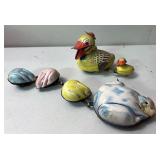 Vintage metal wind up toys
