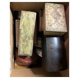 Vintage jewelry boxes and tens