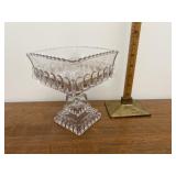 Square glass compote