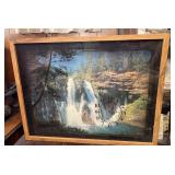 Waterfall shadowbox clock