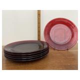Ruby red glass plates