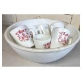 Punch bowl and glasses