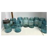 Blue pint canning jars