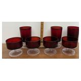 Red and clear stemware