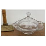 Covered glass dish
