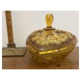 Amber covered candy dish