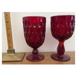 Red Fenton thumbprint goblets