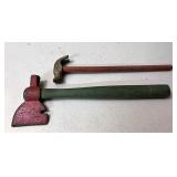 Vintage childrens hatchet and hammer