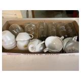 Glass and pottery cups