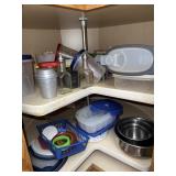 Contents of corner cabinet