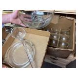 Glass punch bowl set