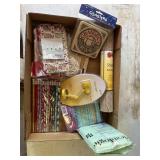 Coasters pencils book light and more