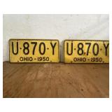 Pair of 1950 license plate