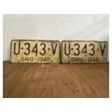 Pair of 1948 license plates