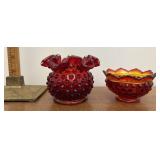 2 pieces of red fenton