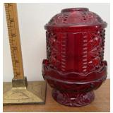 Red Fenton fairy lamp